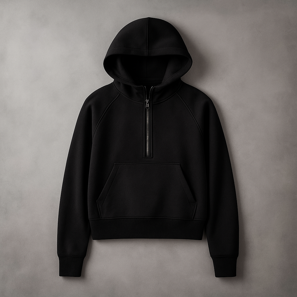 Cropped Half-Zip Hoodie